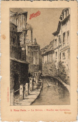 Carte postale ancienne Ancien Paris La Bievre Ruelle des Gobelins
                                                                     à Paris 13e
                                