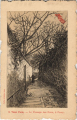 Carte postale ancienne Le Passage des Eaux, à Passy
                                                                     à Paris 16e
                                