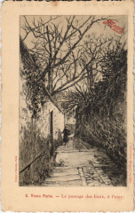 Carte postale ancienne Le Passage des Eaux, à Passy
                                                                     à Paris 16e
                                