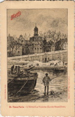 Carte postale ancienne Ancien Paris hotel La Valette Ecole Massillon
                                
