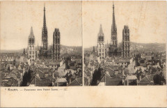 Rouen - Panorama vers notre dame à Rouen
