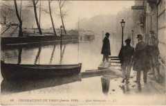 Inondation 1900 Paris Quai Malaquais France