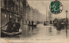 Inondation 1900 Paris Quai des Grands Augustins France