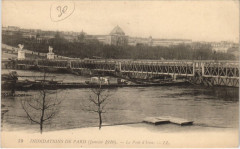 Inondations de Paris (Janvier 1910) - Le Pont d'Iéna à Paris 7e
