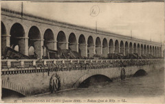Carte postale ancienne Inondations de Paris - Radeau Quai de Billy
                                                                     à Paris 16e
                                
