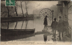 Inondation 1900 Paris Quai des Grands Augustins France