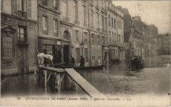 Inondation 1900 Paris Quai des Tournelles France