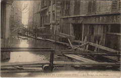 Inondation 1900 Paris Rue des ursins Les Passages France