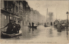Inondation 1900 Paris Quai des Grands Augustins France