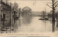 Carte postale ancienne Inondations de Paris (Janvier 1910) - Place de la Nativité
                                                                     à Paris 12e
                                