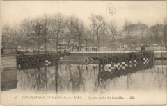 Inondation 1900 Paris Chamin de fer des invalides France