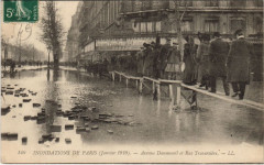 Inondation 1900 Paris Avenue Daumesnil Rue Traversiere France