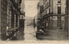 Inondation 1900 Paris Rue de Bourgogne France