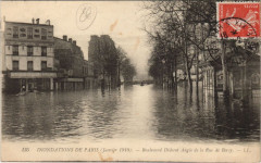 Inondation 1900 Paris Boulevard Diderot Rue de Bercy France