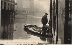 Inondation de Paris (Janvier 1910) - Boulevard Diderot à Paris 12e