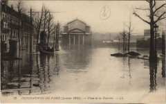 Carte postale ancienne Inondations de Paris (Janvier 1910) - Place de la Nativité
                                                                     à Paris 12e
                                