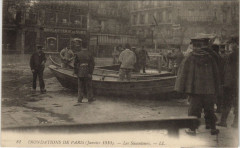 Inondations 1910 Paris Les Sauveteurs