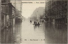 Inondations 1910 Paris Rue Surcouf
