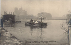 Inondations 1910 Paris La Pointe d'Aval de la Cite
