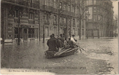 Inondations 1910 Paris Boulevard Haussmann