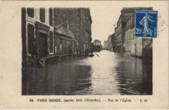 Inondations 1910 Paris Rue de l'Eglise Grenelle