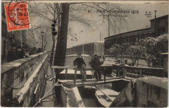 Inondations 1910 Paris Quai d'Anjou La Seine