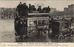 Inondations 1910 Paris Esplanade des Invalides Omnibus