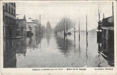 Carte postale ancienne Paris inondé (janvier 1910) - Quai de la Rapée
                                                                     à Paris 12e
                                