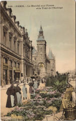 Paris 4e Marche aux Fleurs Tour de l'horloge à Paris 4e