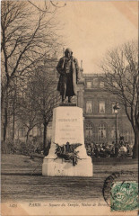 Paris 3e Square du Temple Statue de Beranger à Paris 3e