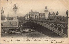 Carte postale ancienne Paris 8e Pont Alexandre Iii
                                                                     à Paris 7e
                                