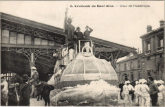Paris Cavalcade du Boeuf Gras. Char de l'Amerique
