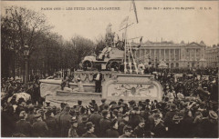 Paris Mi-Careme 1905 Char de l'Auto vu de profil