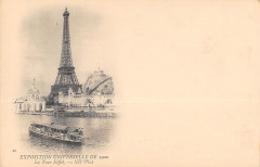 Carte postale ancienne Exposition Universelle de 1900 - La Tour Eiffel
                                                                     à Paris 16e
                                