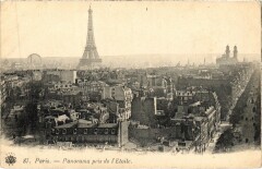 Carte postale ancienne Panorama pris de l'Etoile
                                                                     à Paris 16e
                                