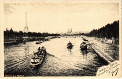 Dessin a la plume Paris La Seine
