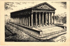 Dessin a la plume Paris La Madeleine