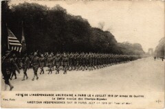 Carte postale ancienne Fête de l'indépendance Américaine à Paris le 4 Juillet 1918
                                                                     à Paris 8e
                                