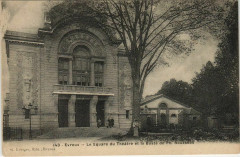 Evreux Le Square du Theatre et le Buste de Ph. Rousseu