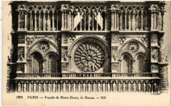 Paris 4e Facade de Notre Dame la Rosace à Paris 4e