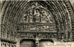 Paris 4e Notre-Dame - Facade Tympan du portail de droite -
																					75004 Paris 4e
																			