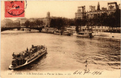Paris 4e L'Ile Saint-Louis-Vue sur la Seine à Paris 4e