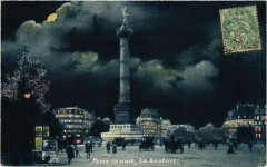 Paris 4e la nuit La Bastille à Paris 4e