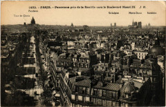 Paris 4e Panorama pris de la Bastille vers le Boulevard Henri Iv à Paris 4e
