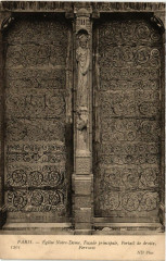 Paris 4e Eglise Notre Dame facade principale Portail de droite -
																					75004 Paris 4e
																			