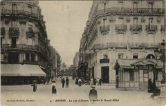 Angers La Rue d'Alsace - a droite le Grand-Hotel à Angers