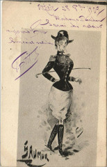 Saumur Elegant Lady in Riding Clothes à Saumur