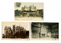 Oise Château de Pierrefonds Lot de 3 cartes postales anciennes à Pierrefonds