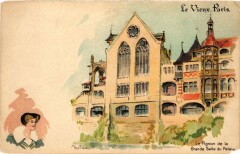 Carte postale ancienne Paris Expo 1900 - Vieux Paris Pignon de la Grande Salle du Palais
                                                                     à Paris 1er
                                