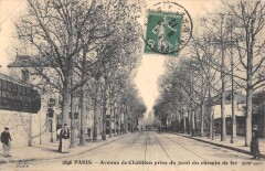 Carte postale ancienne Avenue de Chatillon prise du pont du Chemin de fer
                                                                     à Paris 14e
                                